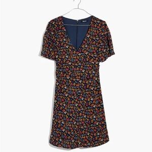 Madewell Cross-Front Mini Dress in Garden Party Floral size 0
